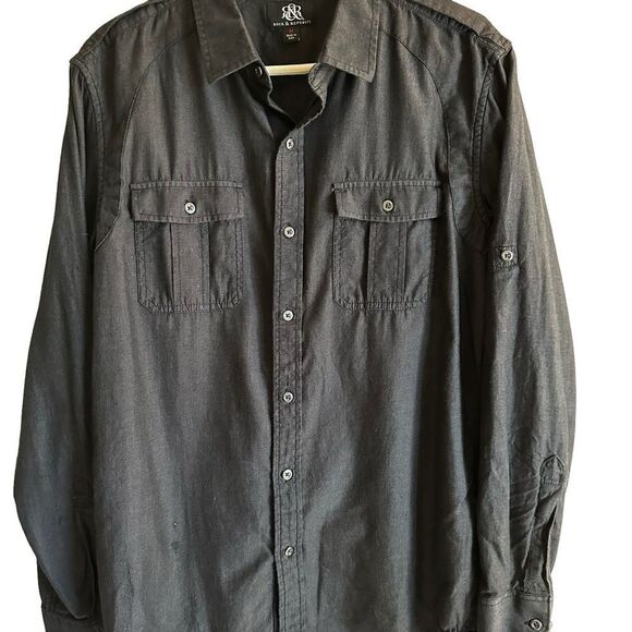 Rock and Republic Men's Button Down Black Shirt Med - Picture 3 of 9
